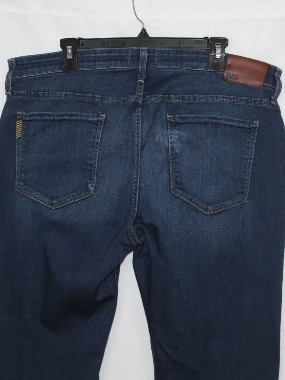 Paige federal dark wash straight leg stretchy jeans